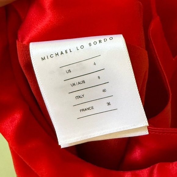 MICHAEL LO SORDO Alexandra Silk Maxi Dress Red Sz 4 US - Picture 7 of 7